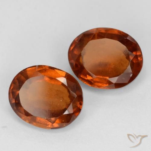 Gemas de granate hessonita Naranja oscuro natural de 3.52 ct, Ovalada, VS-SI