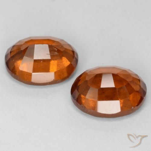 Gemas de granate hessonita Naranja oscuro natural de 3.52 ct, Ovalada, VS-SI