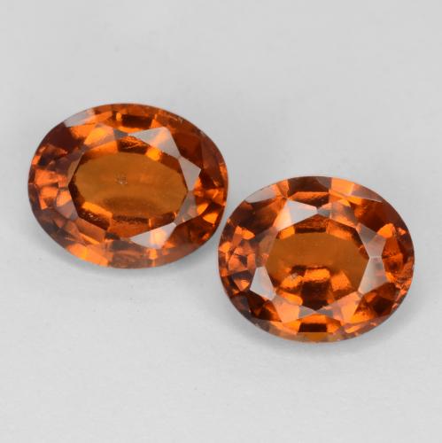 Gemas de granate hessonita Ámbar naranja natural de 3.11 ct, Corte Óvalo, VS