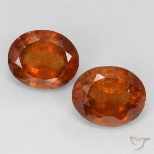 3.67ctw Natural Naranja oscuro Granate Hessonita, Ovalada, VS-SI
