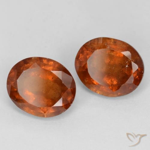 Gemas de granate hessonita Naranja oscuro natural de 3.67 ct, Ovalada, VS-SI