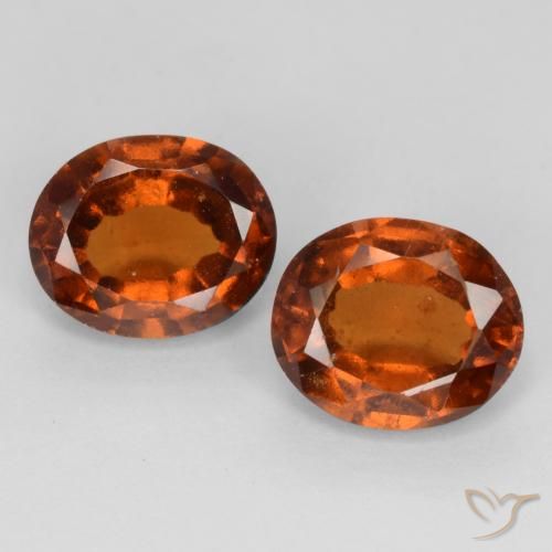3.85ctw Natural Naranja oscuro Granate Hessonita, Ovalada, VS-SI