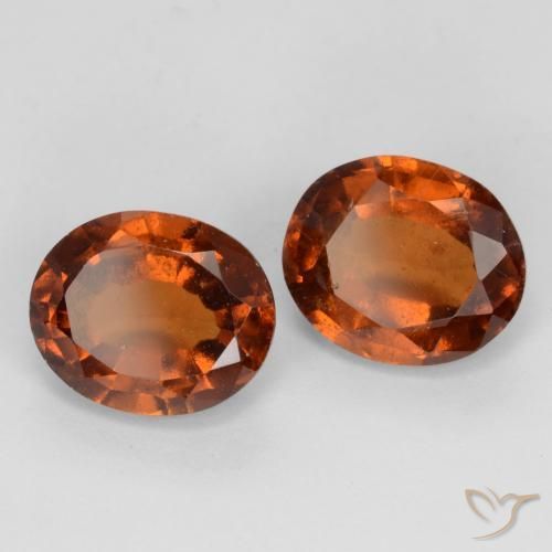 Gemas de granate hessonita Naranja oscuro natural de 3.85 ct, Ovalada, VS-SI