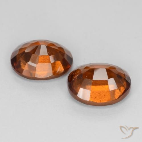 Gemas de granate hessonita Naranja oscuro natural de 3.85 ct, Ovalada, VS-SI
