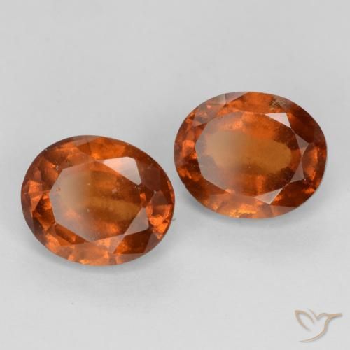 Gemas de granate hessonita Naranja oscuro natural de 3.04 ct, Ovalada, VS-SI