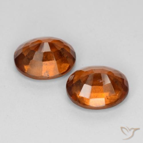Gemas de granate hessonita Naranja oscuro natural de 3.04 ct, Ovalada, VS-SI