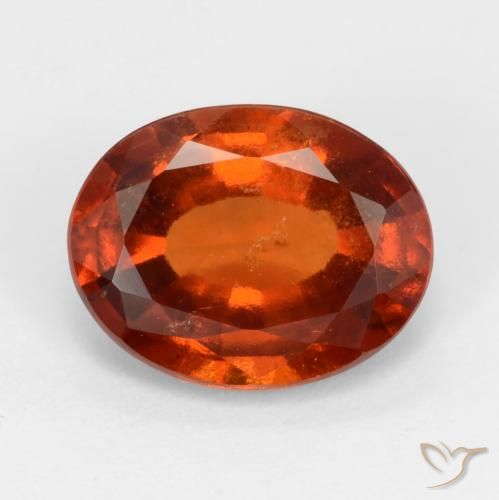 2.33ct Natural Naranja oscuro Granate Hessonita, Ovalada, VS