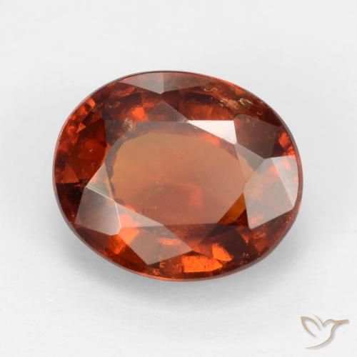 granate hessonita Naranja oscuro natural de 2.68 ct, Ovalada, VS-SI