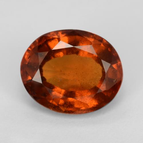 granate hessonita Naranja oscuro natural de 2.89 ct, Corte Óvalo, VS