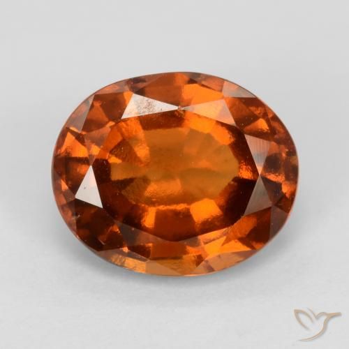 2.22ct Natural Naranja oscuro medio Granate Hessonita, Ovalada, VS