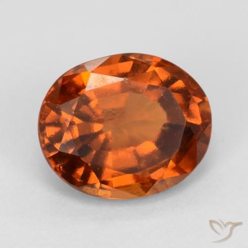 granate hessonita Naranja oscuro medio natural de 2.22 ct, Ovalada, VS