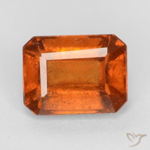 2.15ct Natural Naranja oscuro granate hessonita, corte esmeralda, VS-SI