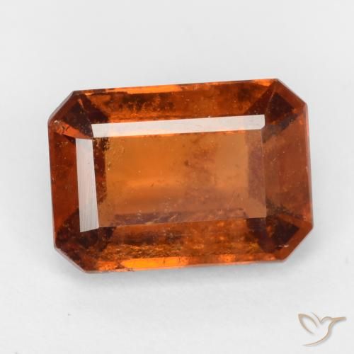 2.09ct Natural Ámbar naranja granate hessonita, corte esmeralda, VS-SI