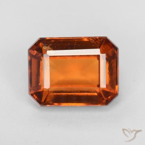 2.15ct Natural Naranja rojizo granate hessonita, corte esmeralda, VS