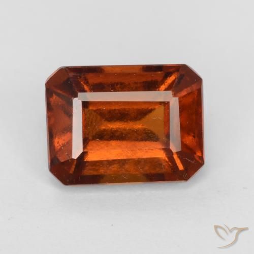2.11ct Natural Naranja fuego granate hessonita, corte esmeralda, VS