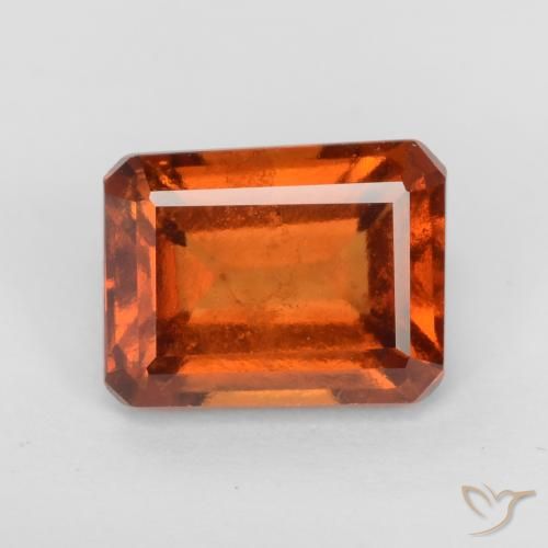 2.23ct Natural Naranja oscuro Granate Hessonita, corte esmeralda, VS-SI