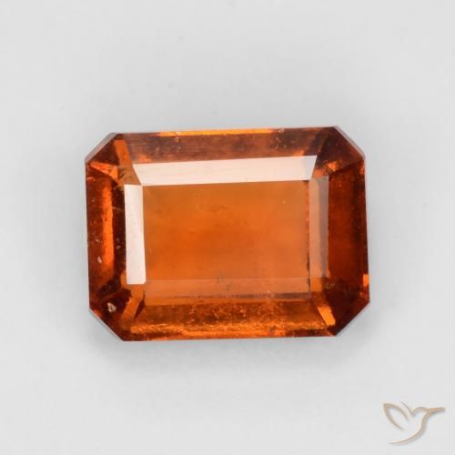 2.13ct Natural Ámbar naranja granate hessonita, corte esmeralda, VS-SI