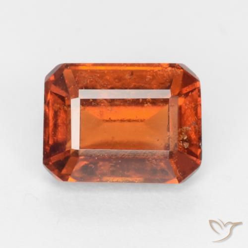 2.25ct Natural Ámbar naranja granate hessonita, corte esmeralda, VS-SI