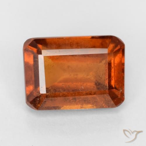 1.96ct Natural Naranja rojizo granate hessonita, corte esmeralda, VS-SI