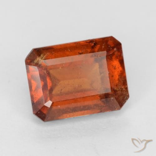 2.22ct Natural Naranja fuego granate hessonita, corte esmeralda, VS-SI