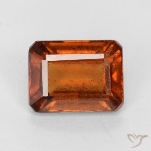 2.06ct Natural Naranja oscuro medio granate hessonita, corte esmeralda, VS-SI