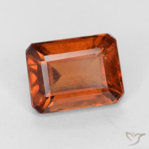 granate hessonita Naranja oscuro medio natural de 2.06 ct, Corte Octágono / Esmeralda, VS-SI