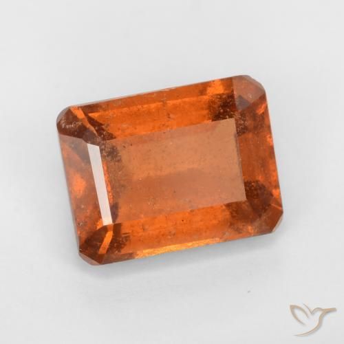 1.97ct Natural Ámbar naranja granate hessonita, corte esmeralda, VS-SI