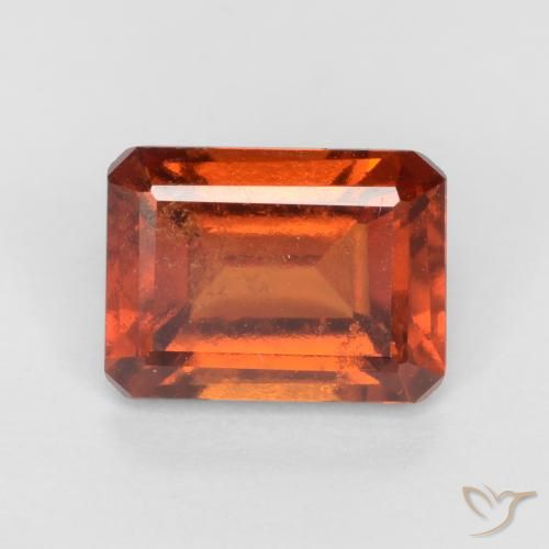 2.00ct Natural Ámbar naranja granate hessonita, corte esmeralda, VS-SI