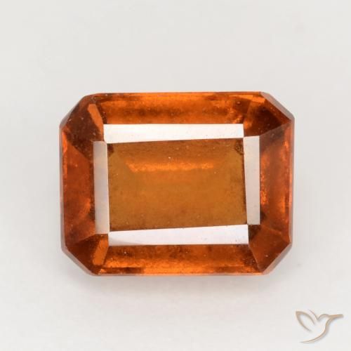 2.32ct Natural Naranja rojizo Granate Hessonita, corte esmeralda, VS-SI
