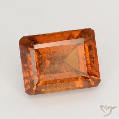 granate hessonita Naranja fuego natural de 2.12 ct, Corte Octágono / Esmeralda, SI