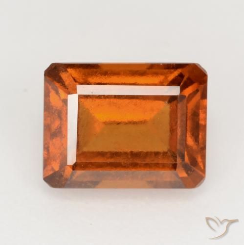 2.15ct Natural Naranja oscuro granate hessonita, corte esmeralda, VS
