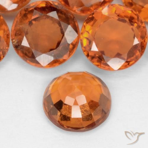 granate hessonita Naranja oscuro medio natural de 1.11 ct, Redondo, SI-I1