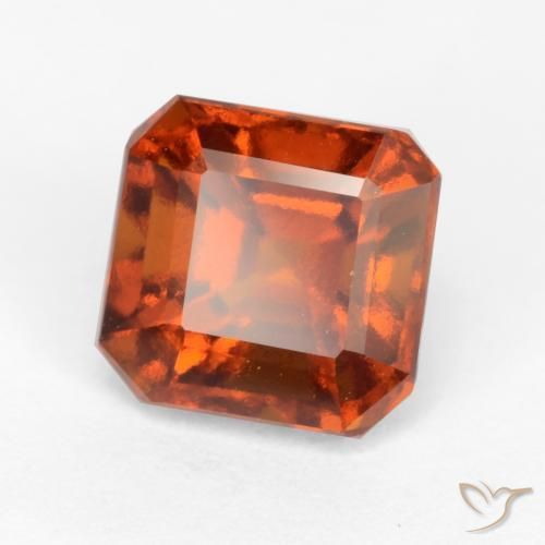 1.98ct Natural Naranja oscuro granate hessonita, corte esmeralda, VVS-VS