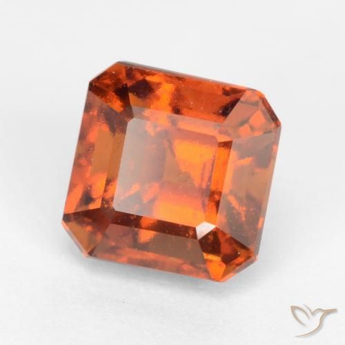 granate hessonita Naranja oscuro medio natural de 2.06 ct, Corte Octágono / Esmeralda, VS