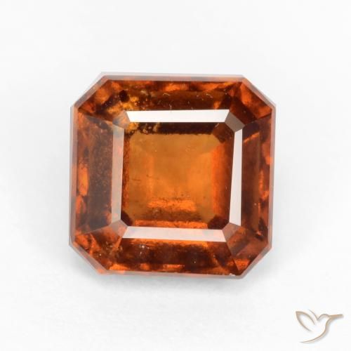 2.06ct Natural Naranja oscuro granate hessonita, corte esmeralda, VS-SI
