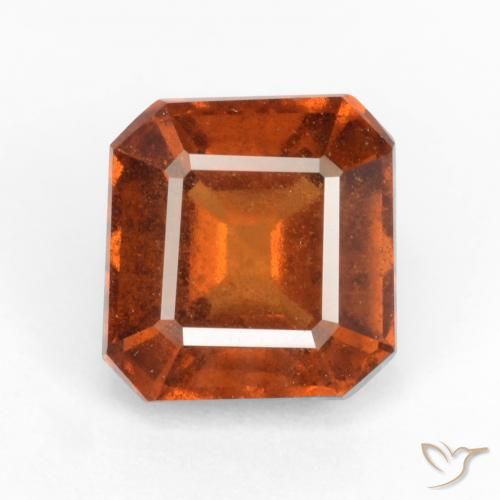 2.18ct Natural Naranja oscuro medio granate hessonita, corte esmeralda, VS-SI