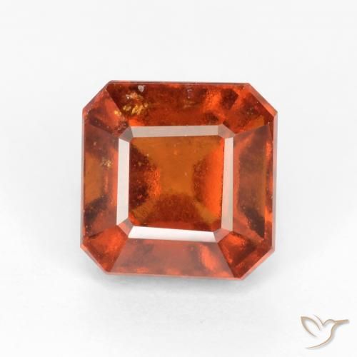 2.47ct Natural Ámbar naranja Granate Hessonita, corte esmeralda, VS-SI