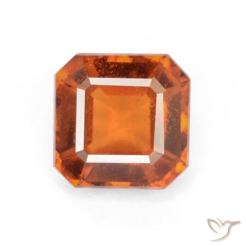 2.30ct Natural Naranja oscuro granate hessonita, corte esmeralda, VS
