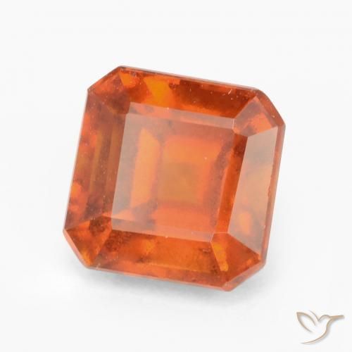 2.17ct Natural Naranja fuego granate hessonita, corte esmeralda, VS-SI