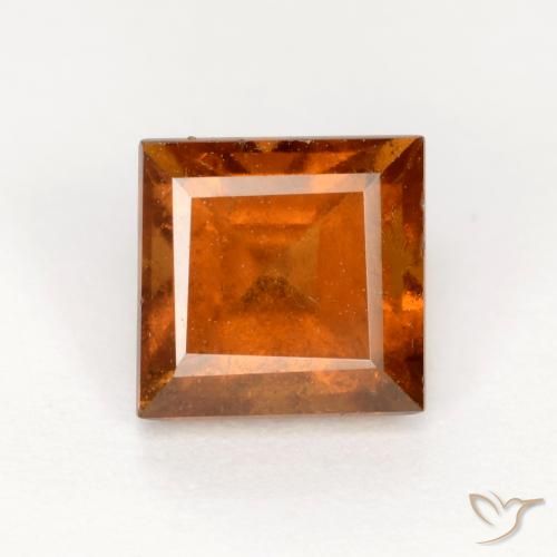 1.57ct Natural Naranja oscuro granate hessonita, Cuadrado, SI