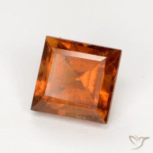 granate hessonita Naranja oscuro natural de 1.57 ct, Cuadrado, SI