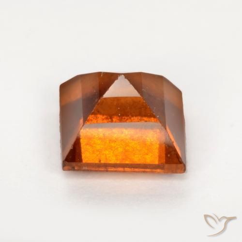 granate hessonita Naranja oscuro natural de 1.57 ct, Cuadrado, SI
