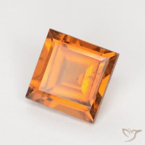 1.30ct Natural Naranja claro Granate Hessonita, Cuadrado, SI