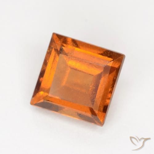 granate hessonita Naranja amarillento natural de 1.29 ct, Cuadrado, VS-SI