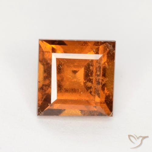 1.32ct Natural Naranja oscuro medio granate hessonita, Cuadrado, SI