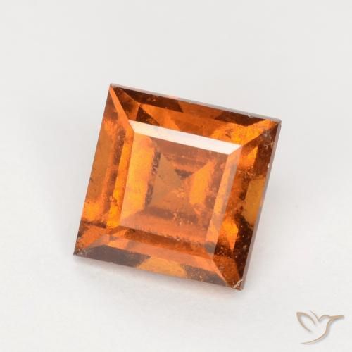 granate hessonita Naranja oscuro medio natural de 1.32 ct, Cuadrado, SI