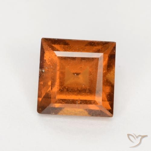1.37ct Natural Naranja oscuro granate hessonita, Cuadrado, SI