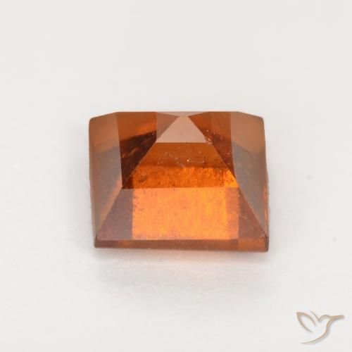 granate hessonita Naranja oscuro natural de 1.37 ct, Cuadrado, SI