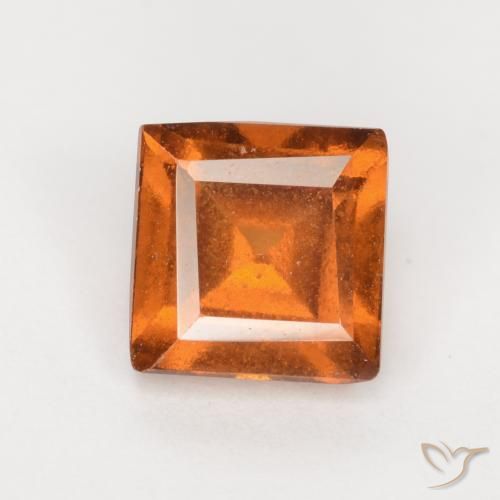 1.43ct Natural Naranja oscuro medio Granate Hessonita, Cuadrado, VS-SI
