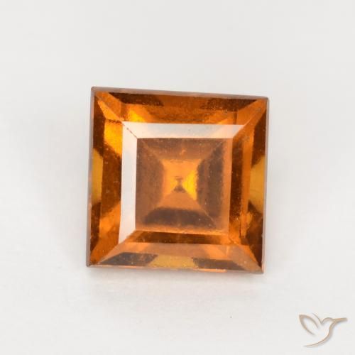 1.41ct Natural Naranja oscuro granate hessonita, Cuadrado, VS-SI
